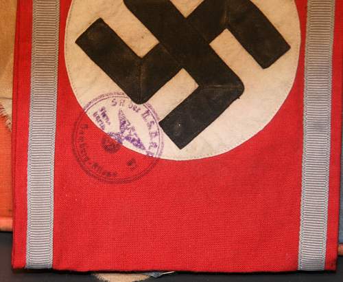 Unusual armband with nsdap acceptance stamp overlaying the nazi cross ?