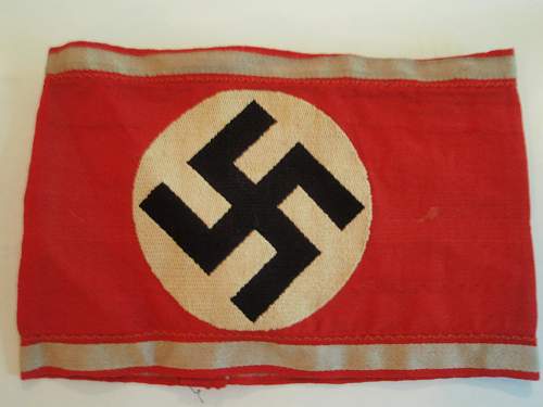Unusual armband with nsdap acceptance stamp overlaying the nazi cross ?
