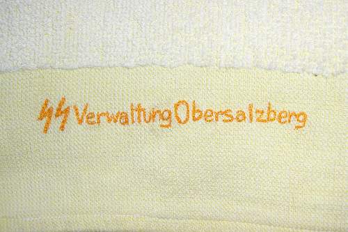 Towel from the SS verwaltung Obersalzberg