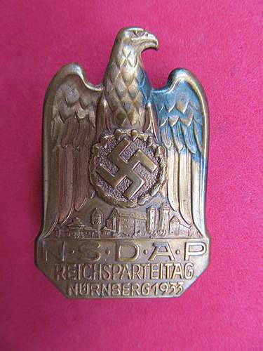 Nürnberg Party Day Badge of 1933 + Book
