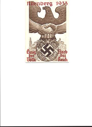 Nürnberg Party Day Badge of 1933 + Book