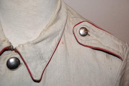 * Help * Unknown Red Piped HBT Drillich Blouse
