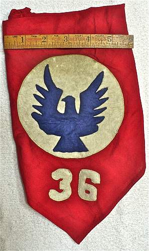 Red Bandana (Kerchief, Headcover) with Blue Eagle on White Circle; '36' in White