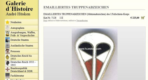 Kesselring &amp; his Fallschirm-Korps cap badge