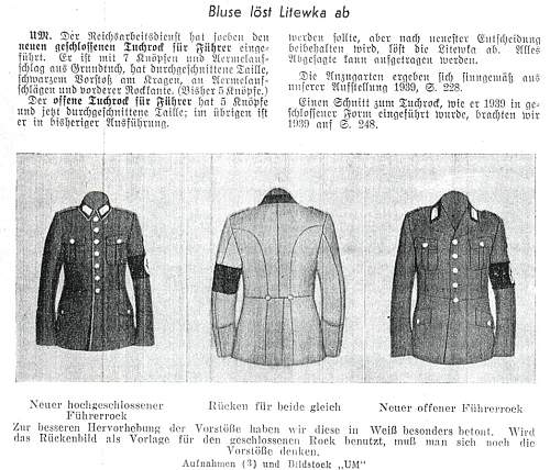 RAD-tunics, global  survey 1933-1945