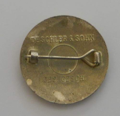Fantasy pin + 1933 election badge