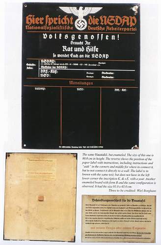 Die Haustafel der NSDAP Enamel Sign