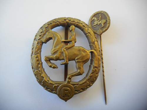German Horsemans badge and stickpin