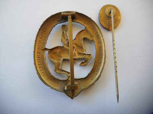 German Horsemans badge and stickpin