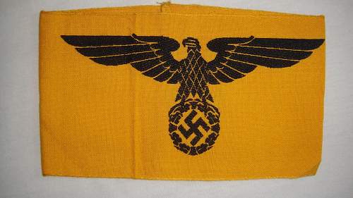 WWII German Civil Service Yellow Armband - Real or Fake?