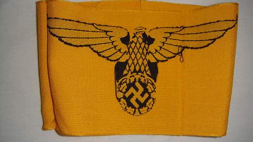 WWII German Civil Service Yellow Armband - Real or Fake?