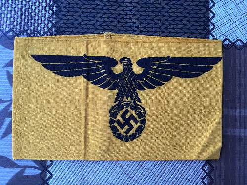 WWII German Civil Service Yellow Armband - Real or Fake?