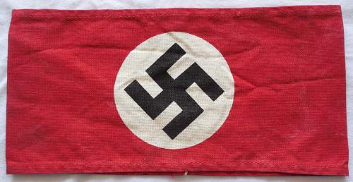 Nice example of a late in the war all printed cotton NSDAP armband (Kampfbinde)