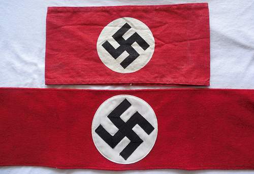 Nice example of a three peice NSDAP wool armband (Kampfbinde)