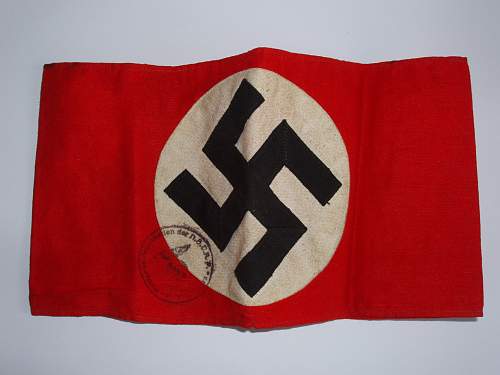 Original NSDAP armband ink stamp &amp; number 46?