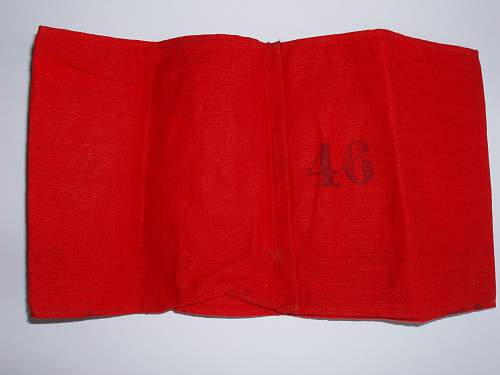 Original NSDAP armband ink stamp &amp; number 46?