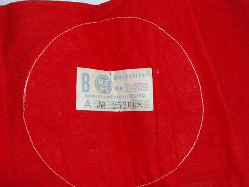 Original NSDAP armband ink stamp &amp; number 46?