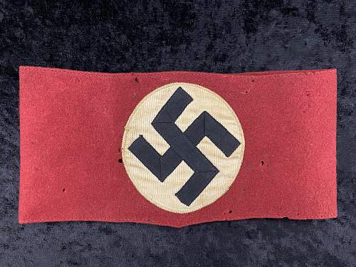 Dark red Multi piece construction NSDAP armband