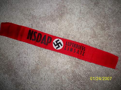 NSDAP Luftkriegs einsatz armband: good or bad and what is it ?