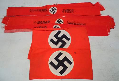 Lot of NSDAP Printed Armbands