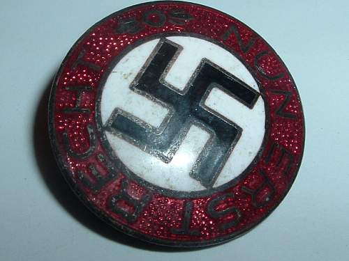 NSDAP Party Badge German Nazi Nun Erst Recht Pin