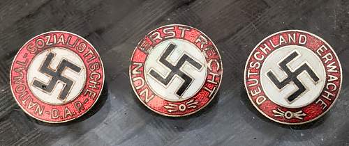 Early 17mm party badges