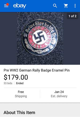Real or fake? NSDAP partabzeichen pin