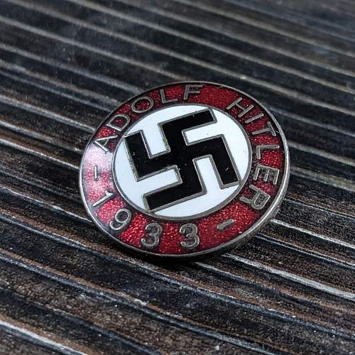 RZM &amp; GES. GESCH. Parteiabzeichen 1933 Badge.