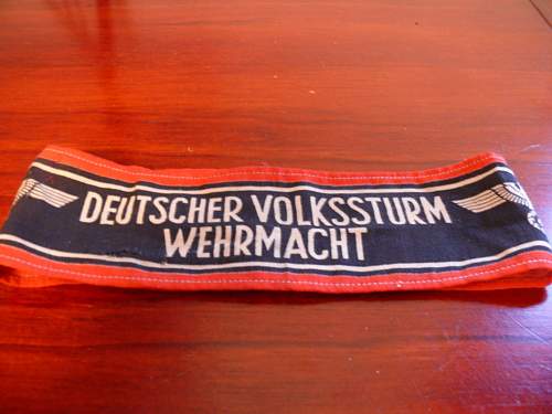 NSDAP pin and Volksturm armband