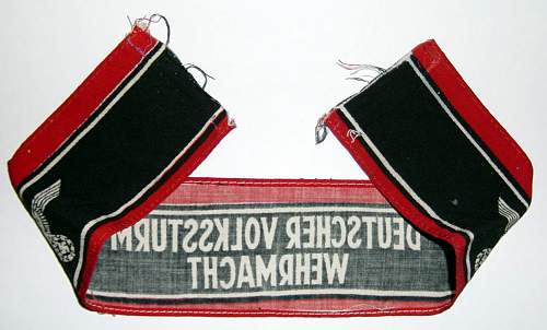NSDAP pin and Volksturm armband