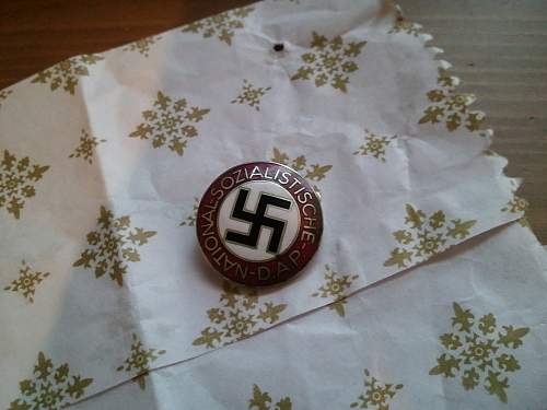 Real or Fake NSDAP Nazi Party Pin Badge.