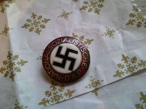 Real or Fake NSDAP Nazi Party Pin Badge.