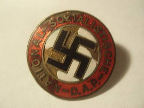 NSDAP Party membership badges and SS Stick Pin Opinions