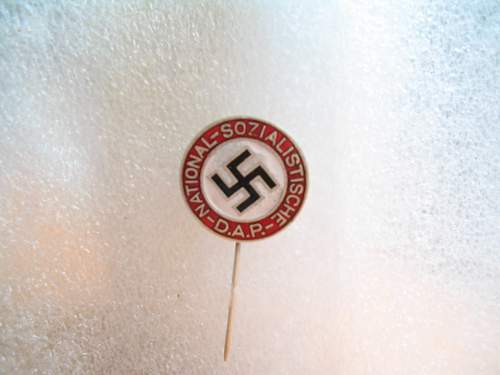 Please look at this NSDAP pin.