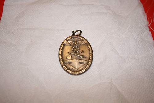 Westwall medal and Adolf Hitler 1933 pin