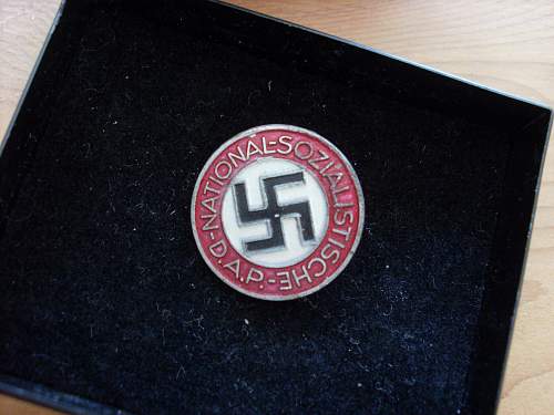 Real or Fake NSDAP Nazi Party Pin Badge.