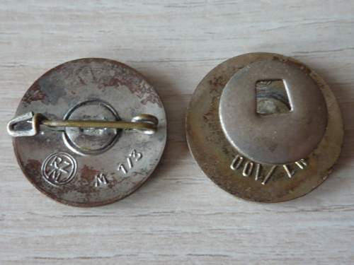 Two early Party badges ,  ges. gesch.  , original or fake  ?