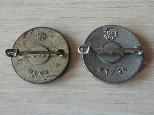 Two early Party badges ,  ges. gesch.  , original or fake  ?