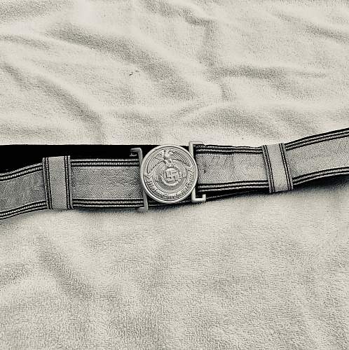 SS Officer’s BROCADE BELT &amp; BELT BUCKLE.