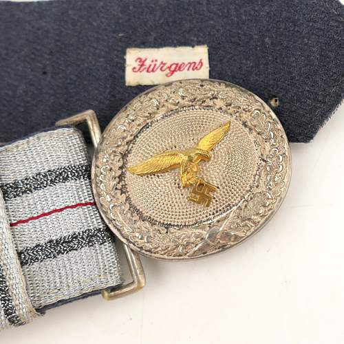Luftwaffe officer’s brocade belt and buckle (named), all good?