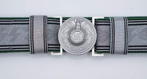 Police officer's brocade belt buckle with SS runes