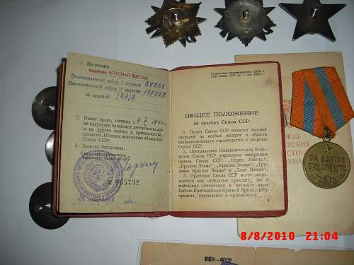 Set of the Political Commissar with early Red Star 1940 Finland War + STALINGRAD related