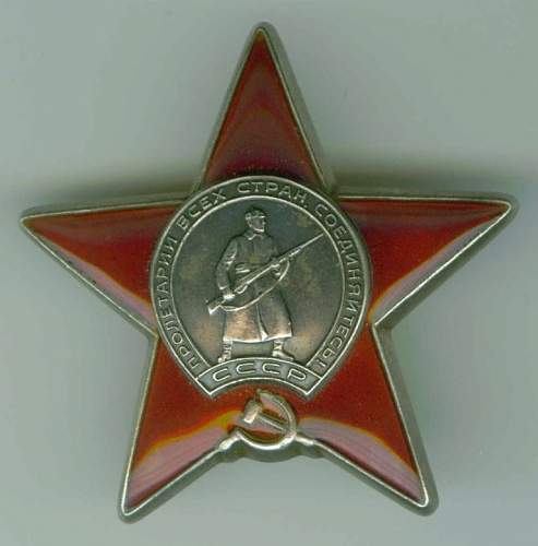 Order of the Red Star, Nr. 3593277, to a Major General