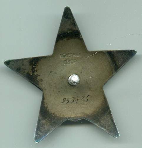 Order of the Red Star, #953786, Deputy Battalion Commander