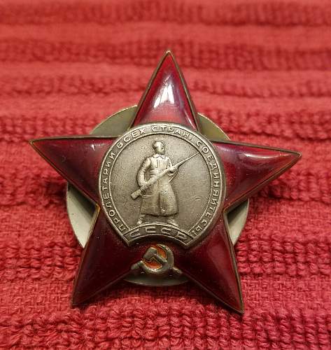 Order of the Red Star No. 1897402 for Review