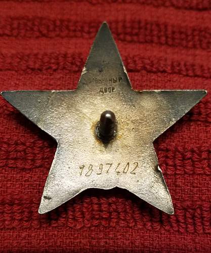 Order of the Red Star No. 1897402 for Review