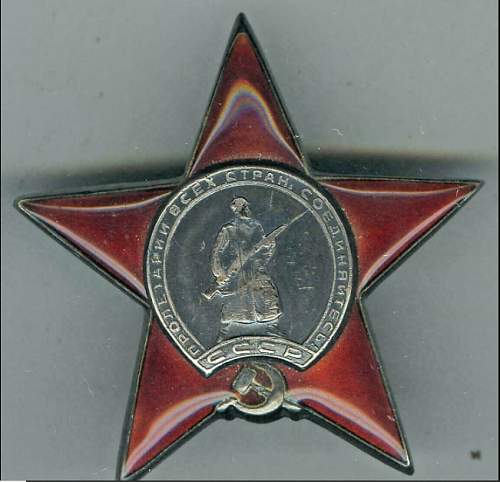 HELP with this order of the red star and order of the patriotic war