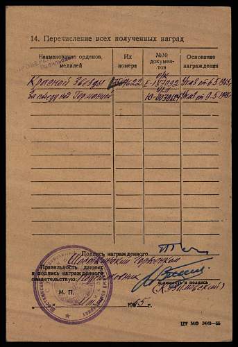 Order of the Red Star, #3567622, 666th Independent Anti-Aircraft Artillery Battalion, 314th Rifle Division, for wounds