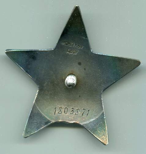 Order of the Red Star, #1803871, to a Nurse