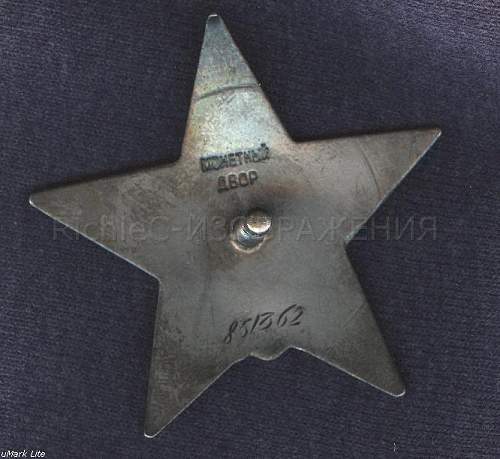 Order of the Red Star, Nr. 851362